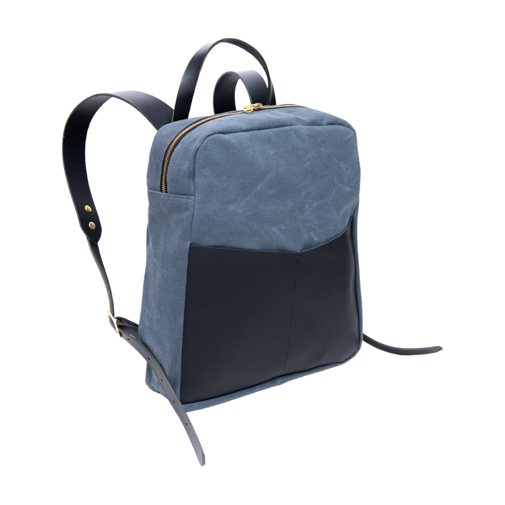 Sac à dos en cuir et coton ciré modèle GILFORD