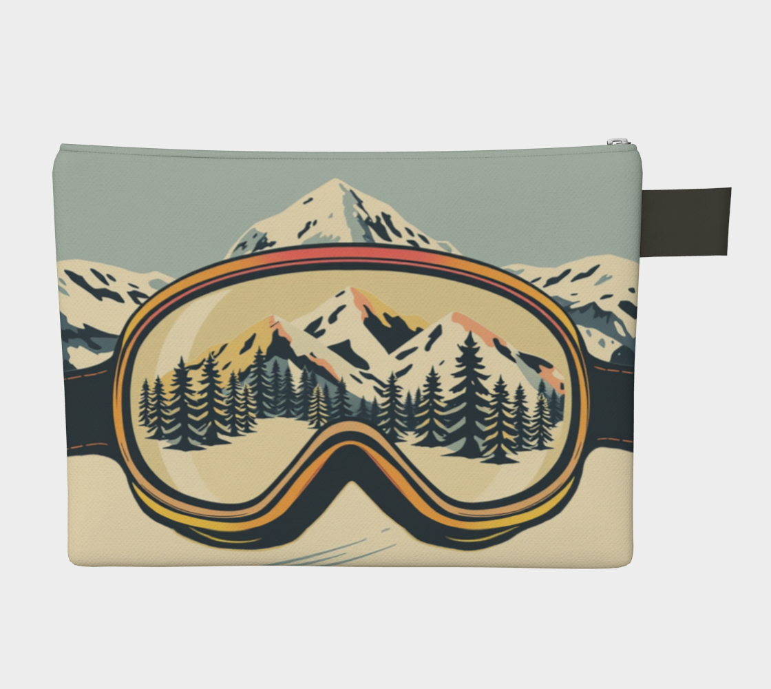 Sac à main fourre-tout Ski Art argent Lunettes de ski