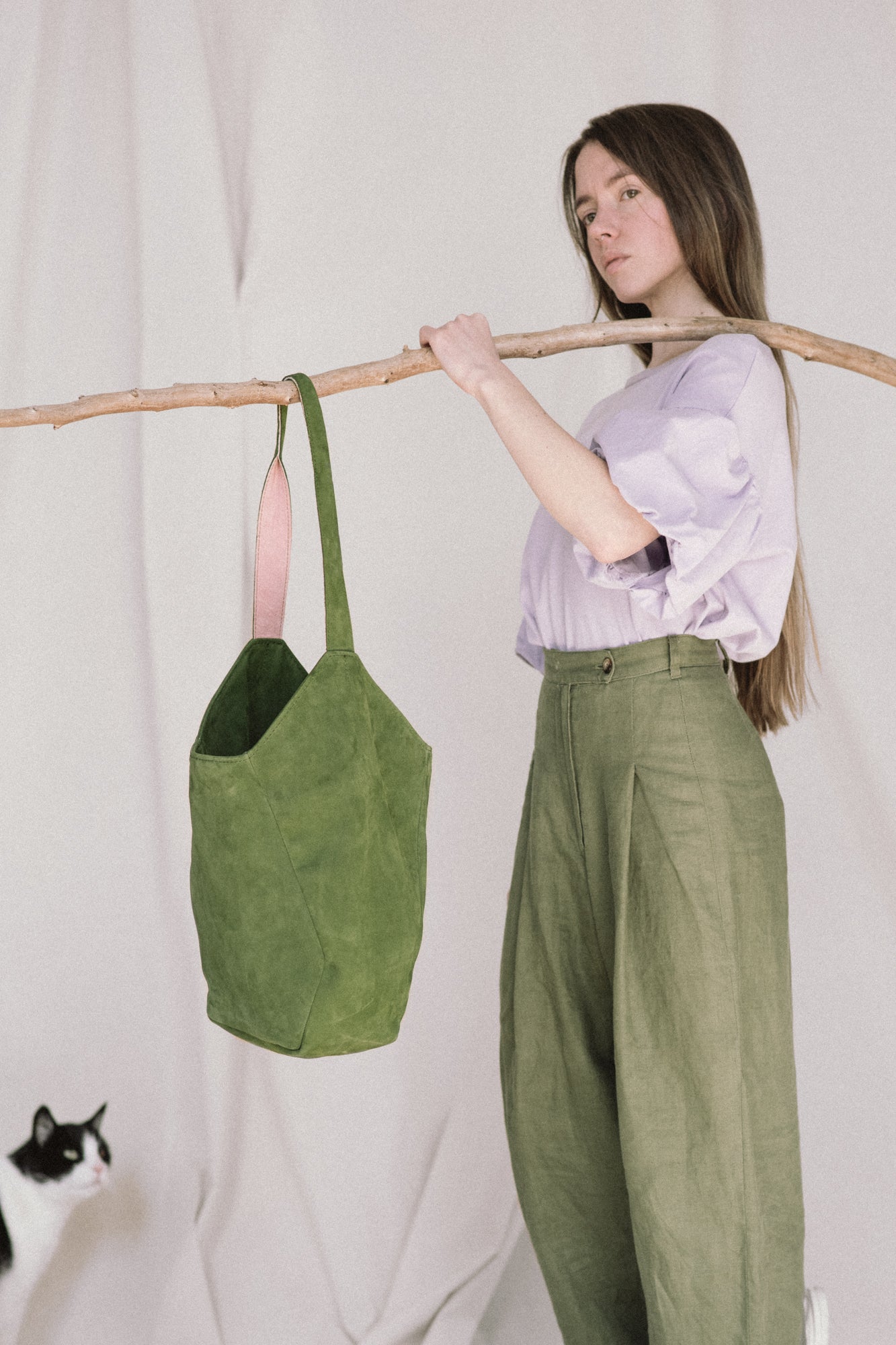 Sac cabas géométrique en cuir modèle MONT-ROYAL