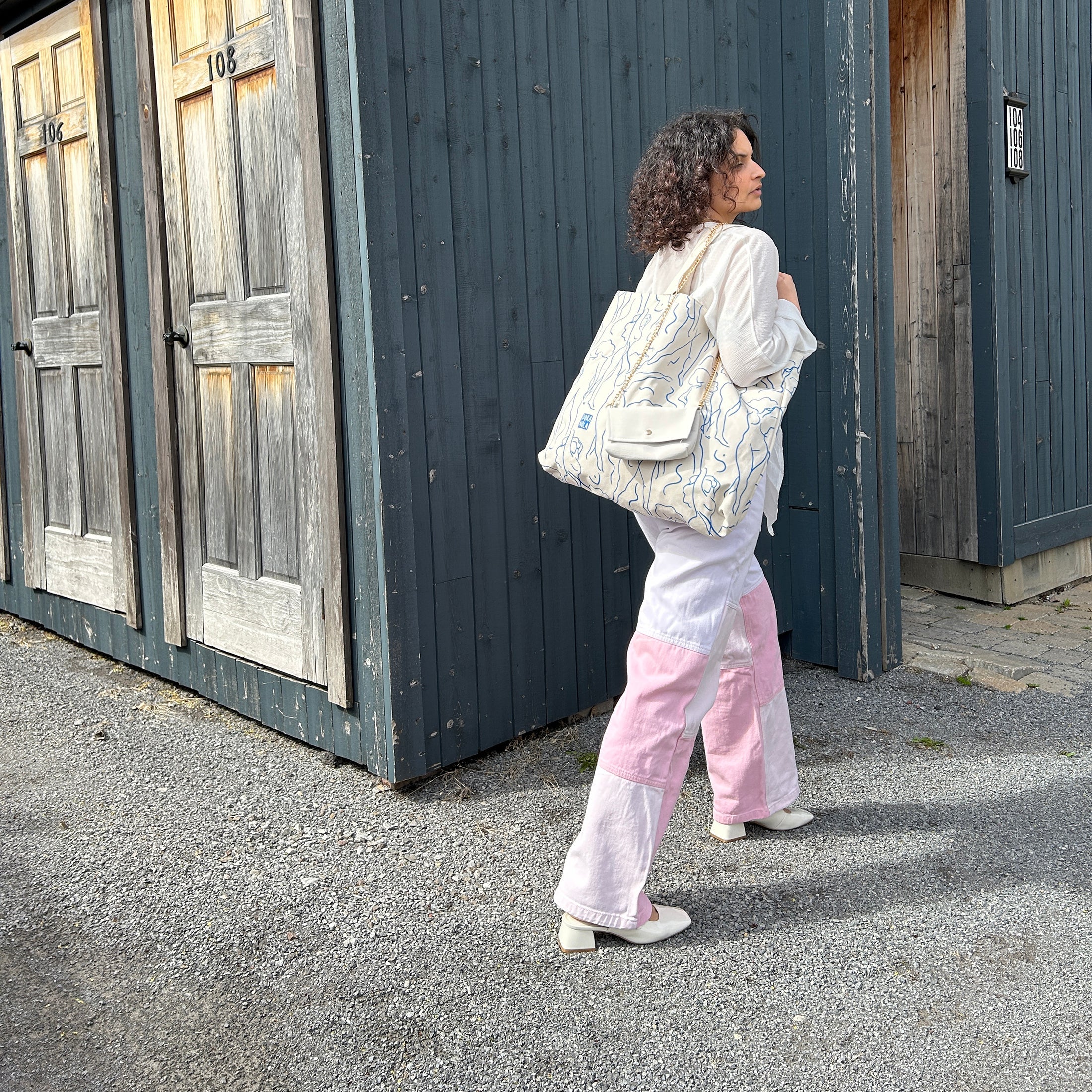 Sac Esquisse Bleu & Blanc