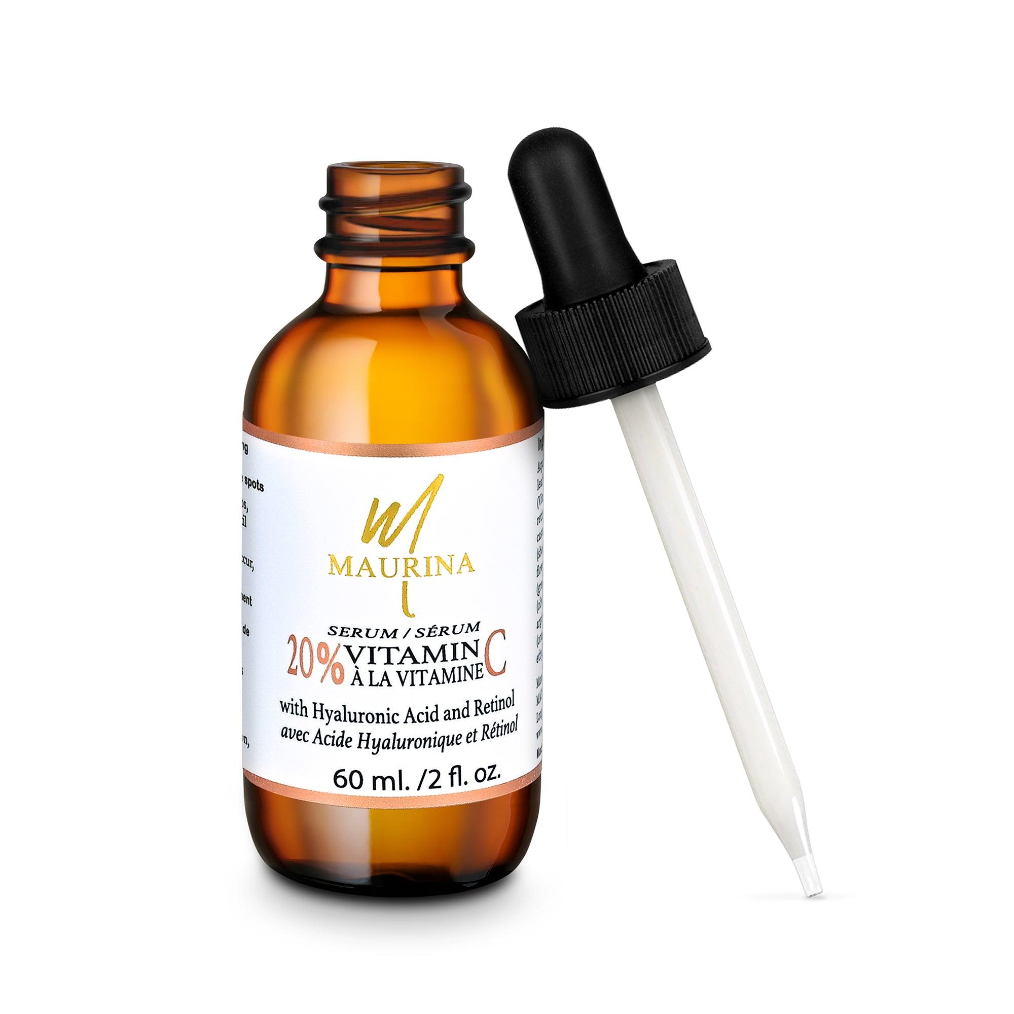 Sérum Visage 20 % Vitamine C avec Acide Hyaluronique et Rétinol