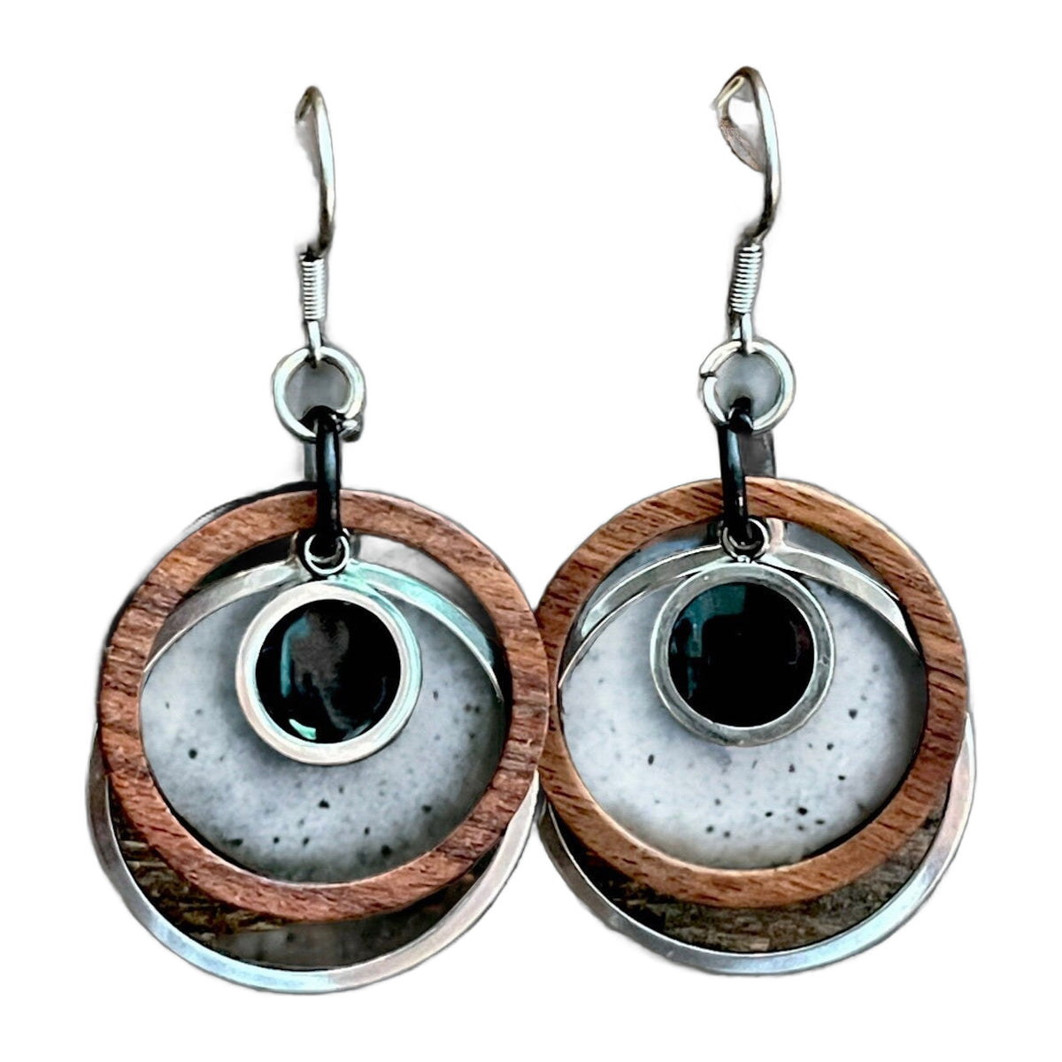 Boucles anneaux bois et inox