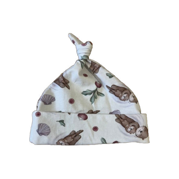 Chapeau rayé à motifs de loutres et radis