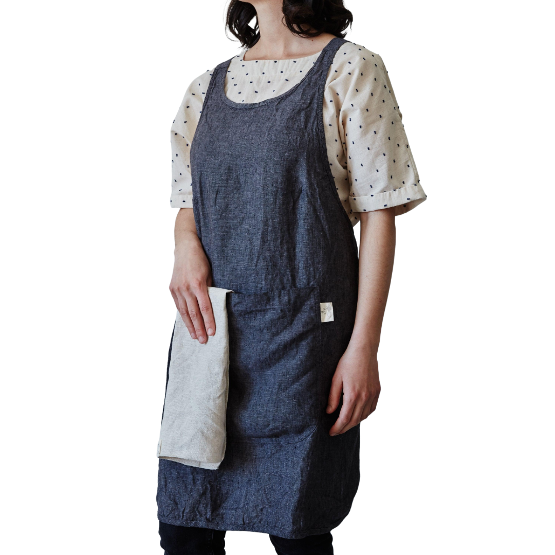 Tablier en lin - Anthracite