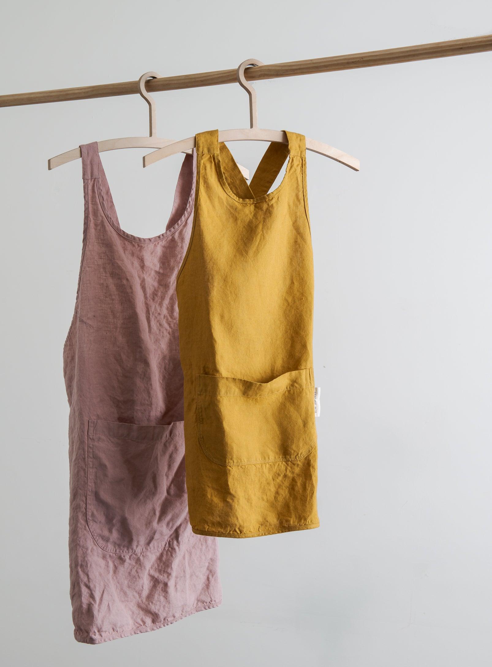 Tablier en lin - Vieux rose