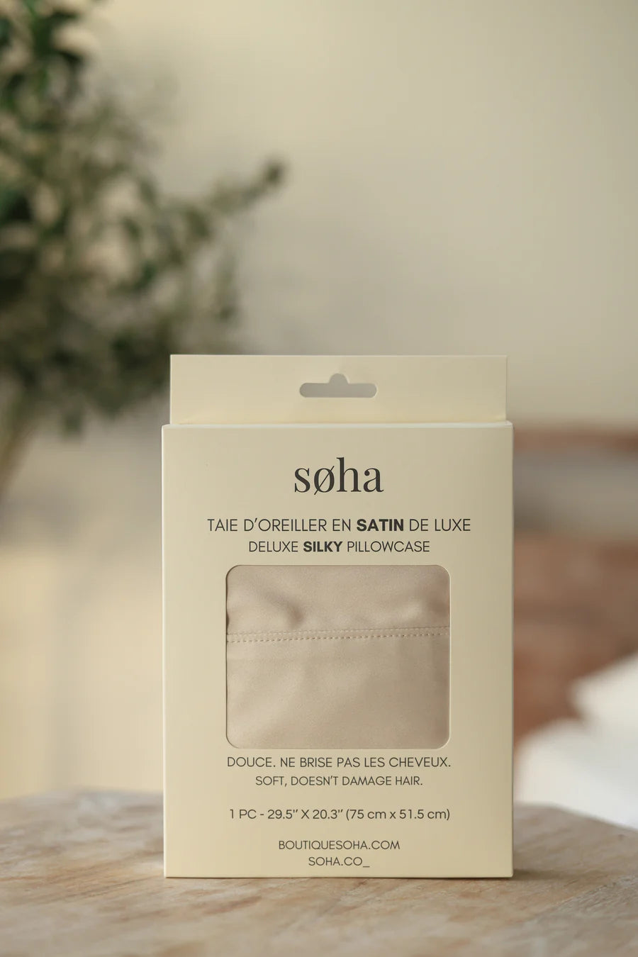 Taie d'oreiller en satin de luxe Champagne