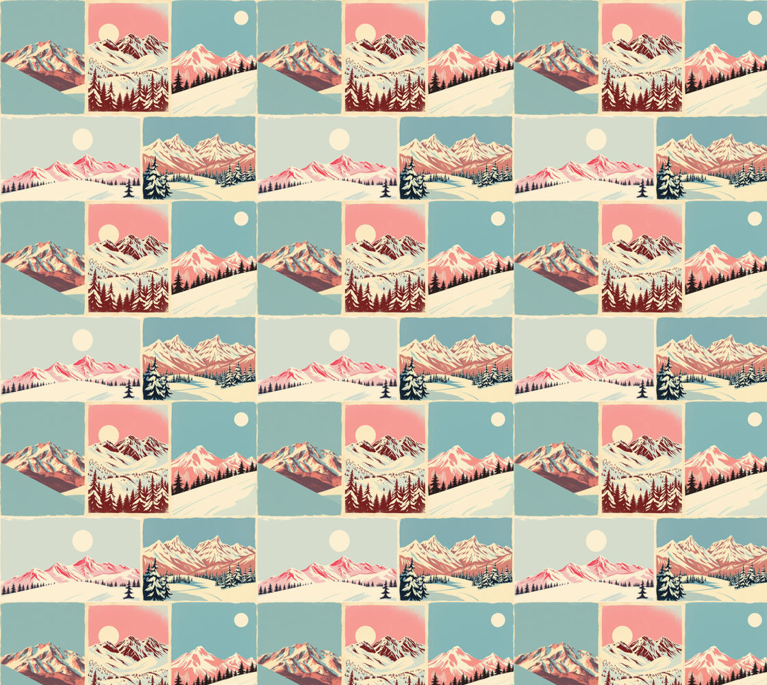 Tissu dans de douces montagnes de ski 100% coton pour les projets d'art, d'artisanat et de couture