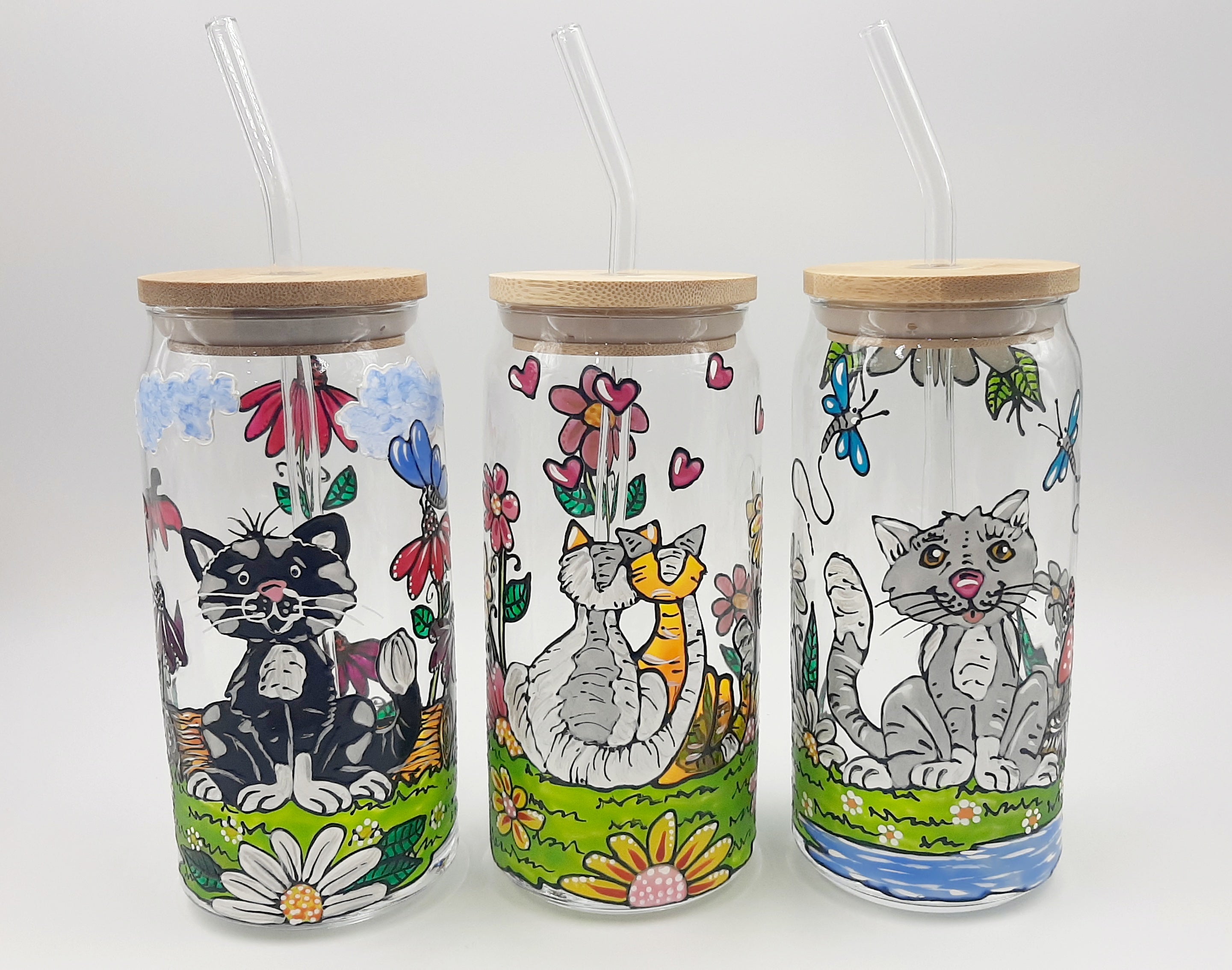 Verre canette chats, choisissez parmi ses 3 modèles 16 onces