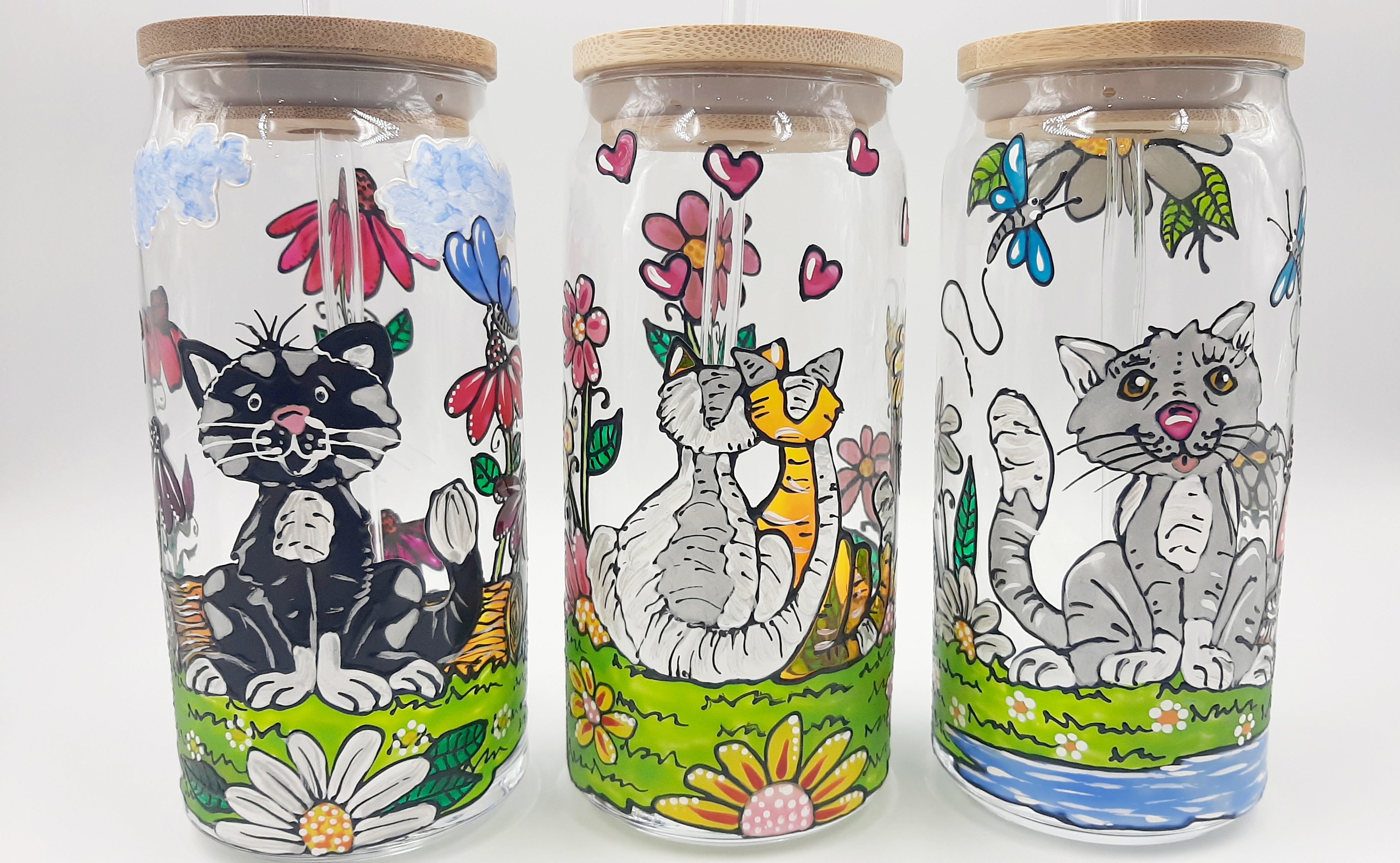 Verre canette chats, choisissez parmi ses 3 modèles 16 onces