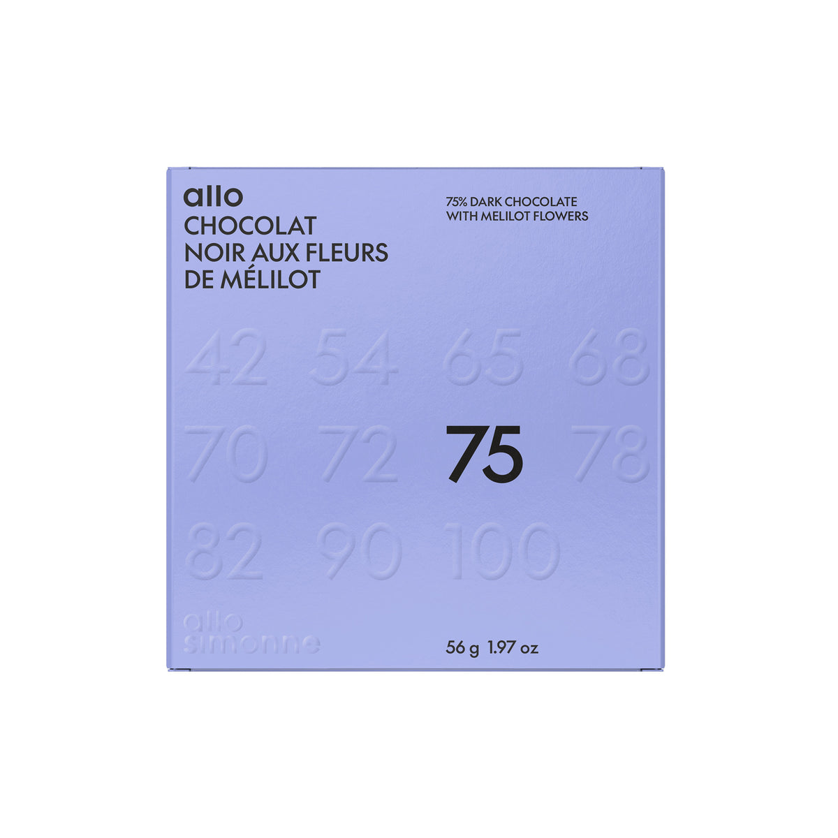 Tablette de chocolat - Chocolat noir aux fleurs de mélilot 75%