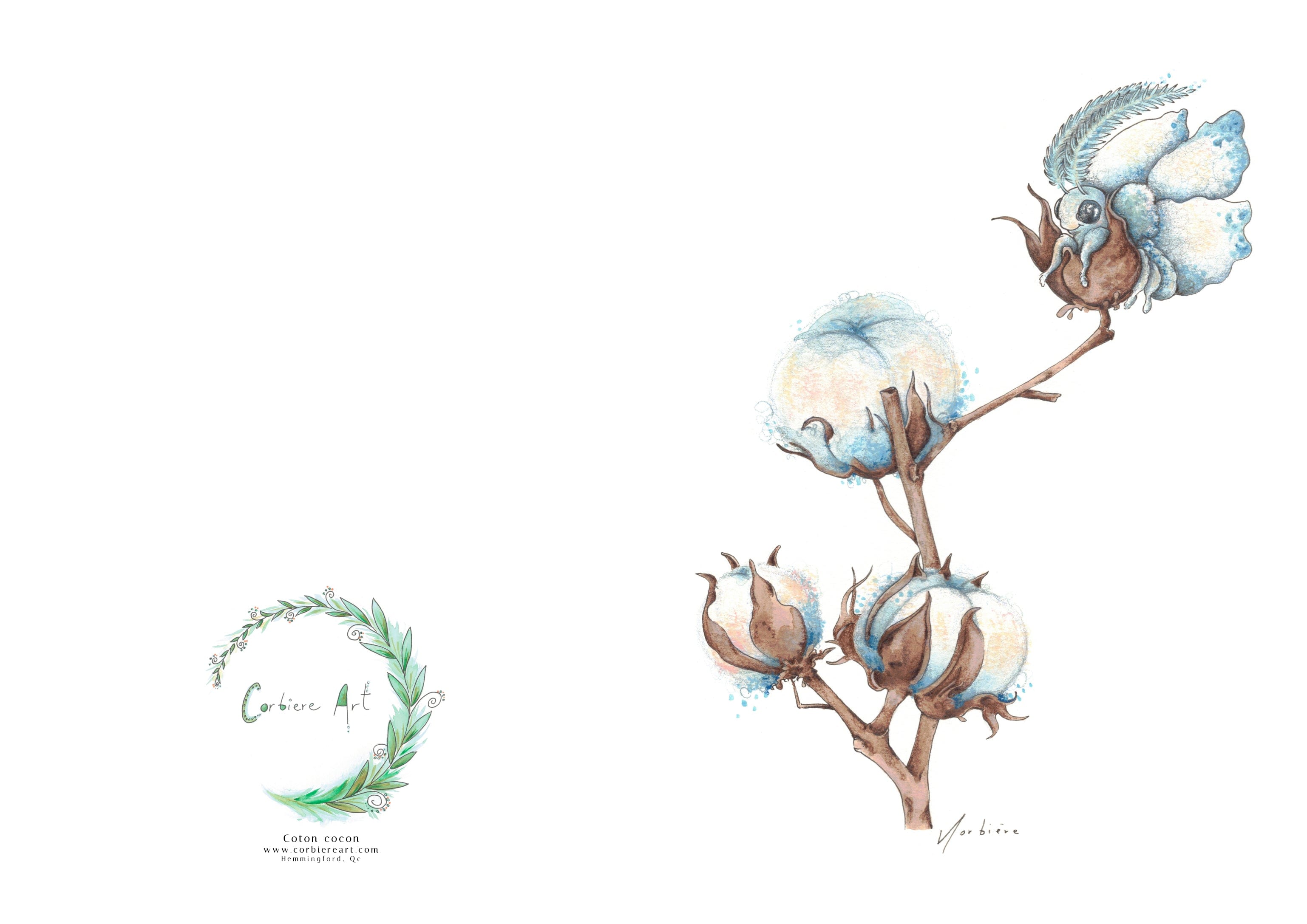 Carte de souhaits - Coton cocon