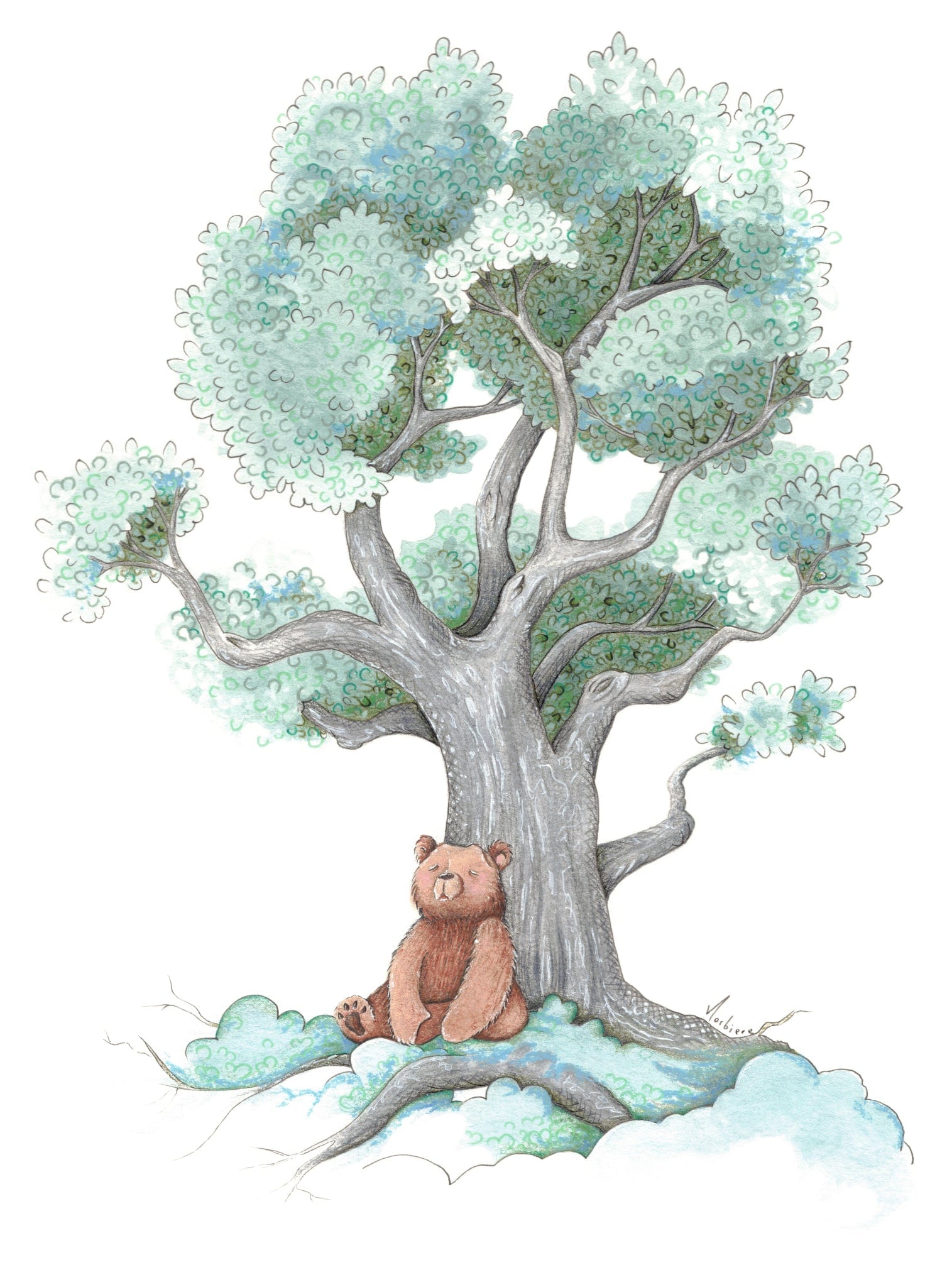 Carte de souhaits - Le repos de l'ours