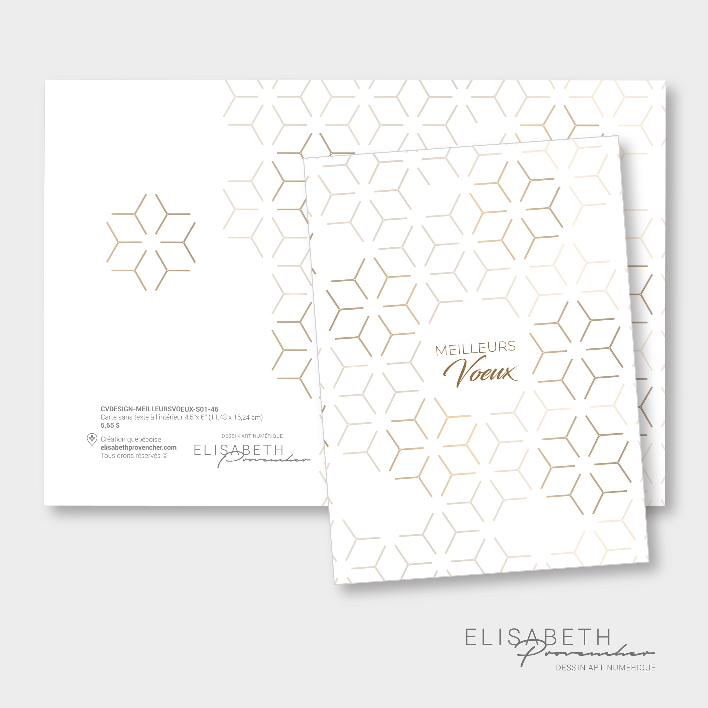 Meilleurs voeux - Carte de voeux Design par Elisabeth Provencher - artiste vendu par SignéLocal.com