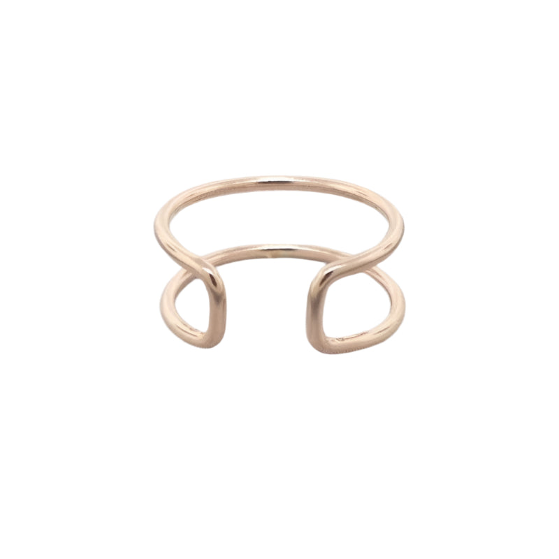 Bague double fil rectangulaire