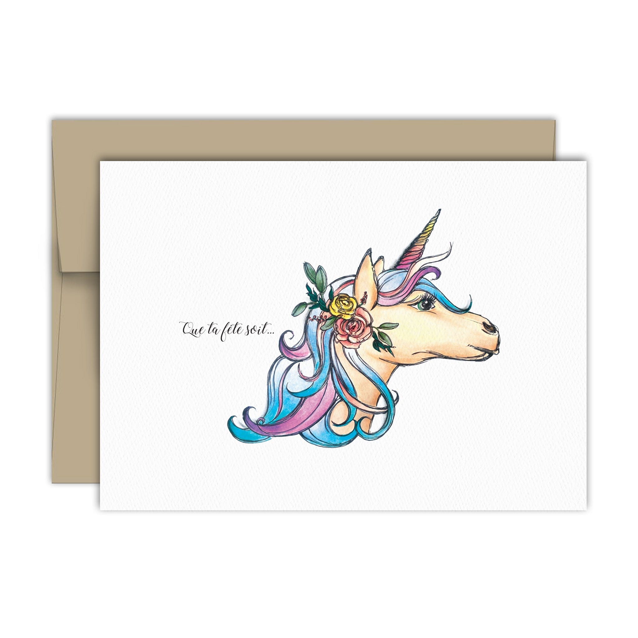 Carte de souhaits - Anniversaire - Licorne
