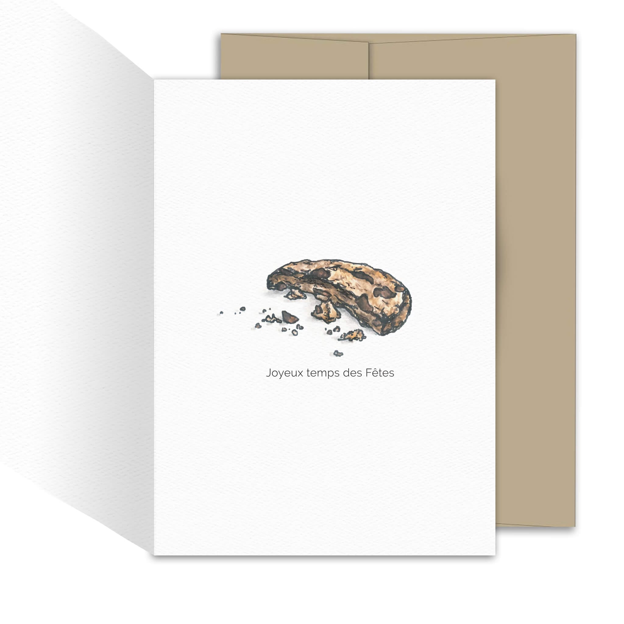 Carte de souhaits - Biscuits et verre de vin