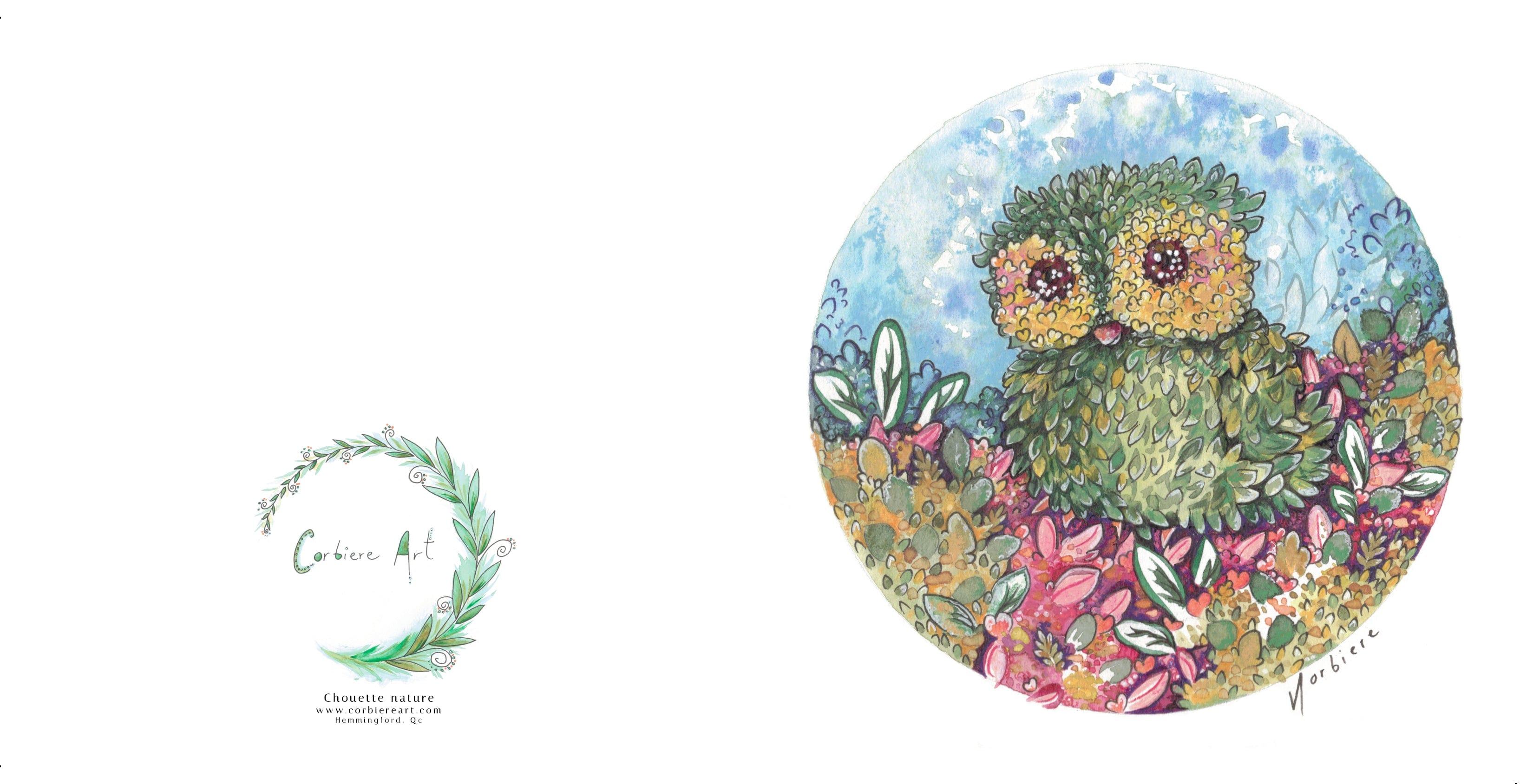 Carte de souhaits - Chouette nature