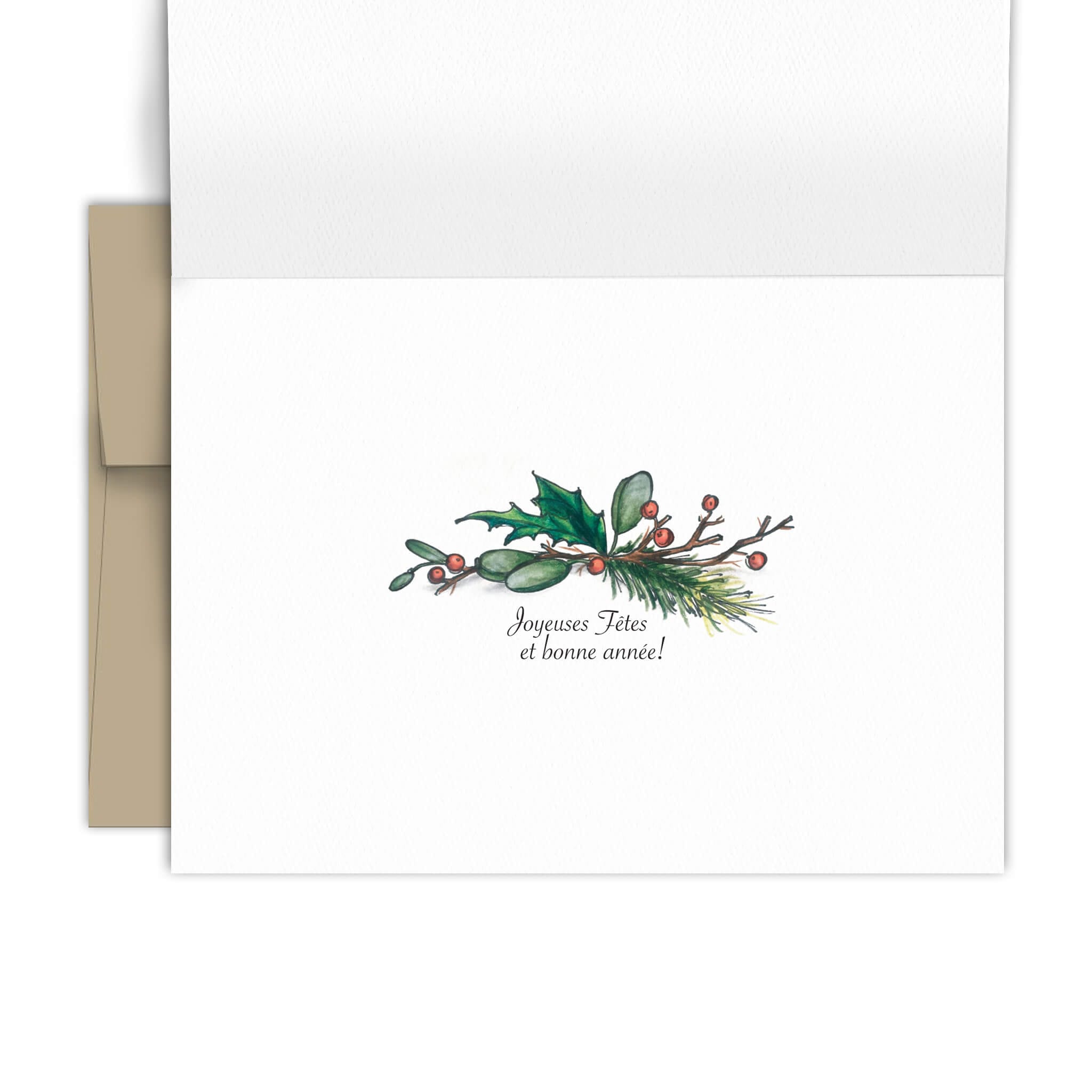 Carte de souhaits - Couronne de Noël rustique en branches