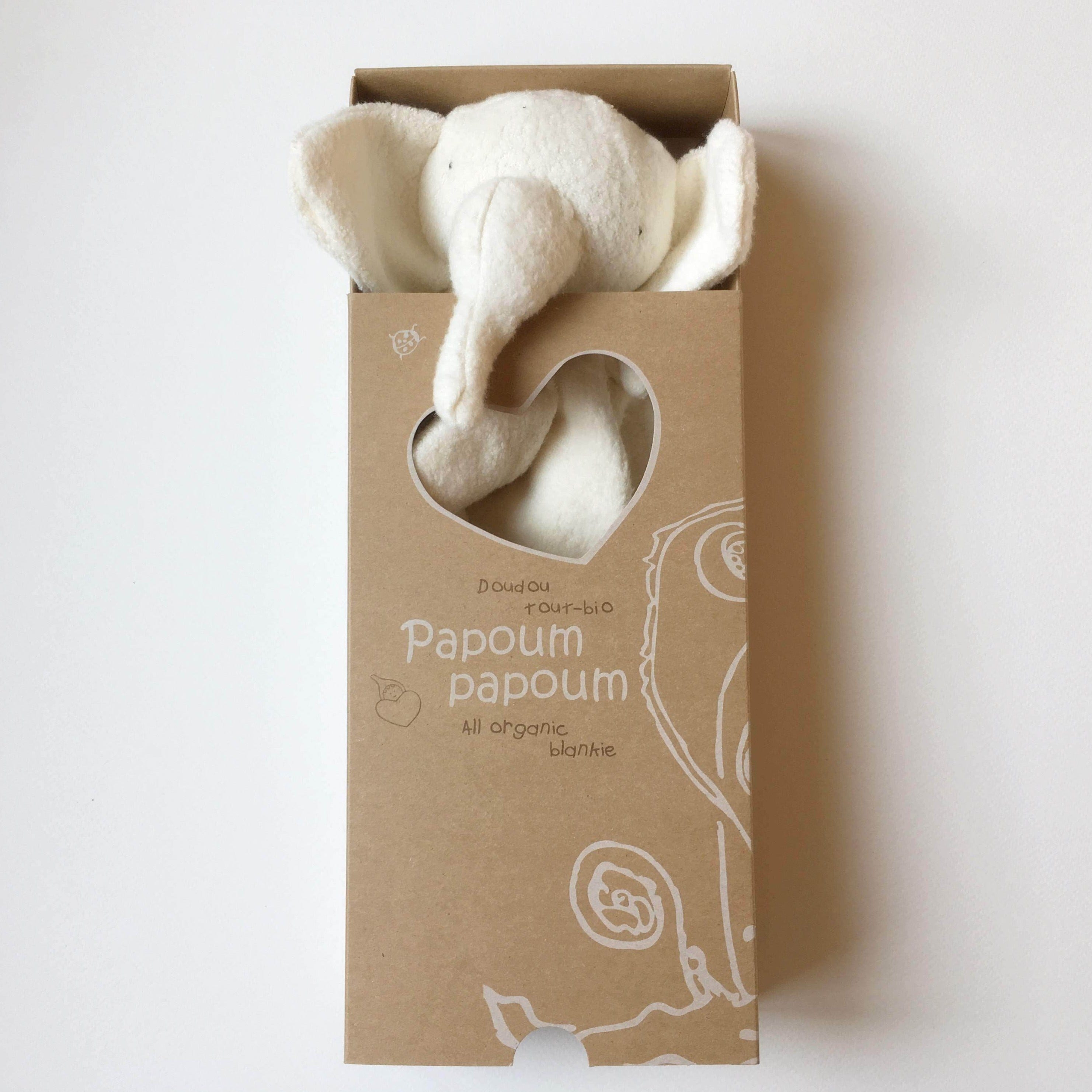 Éléphant - Doudou coton biologique