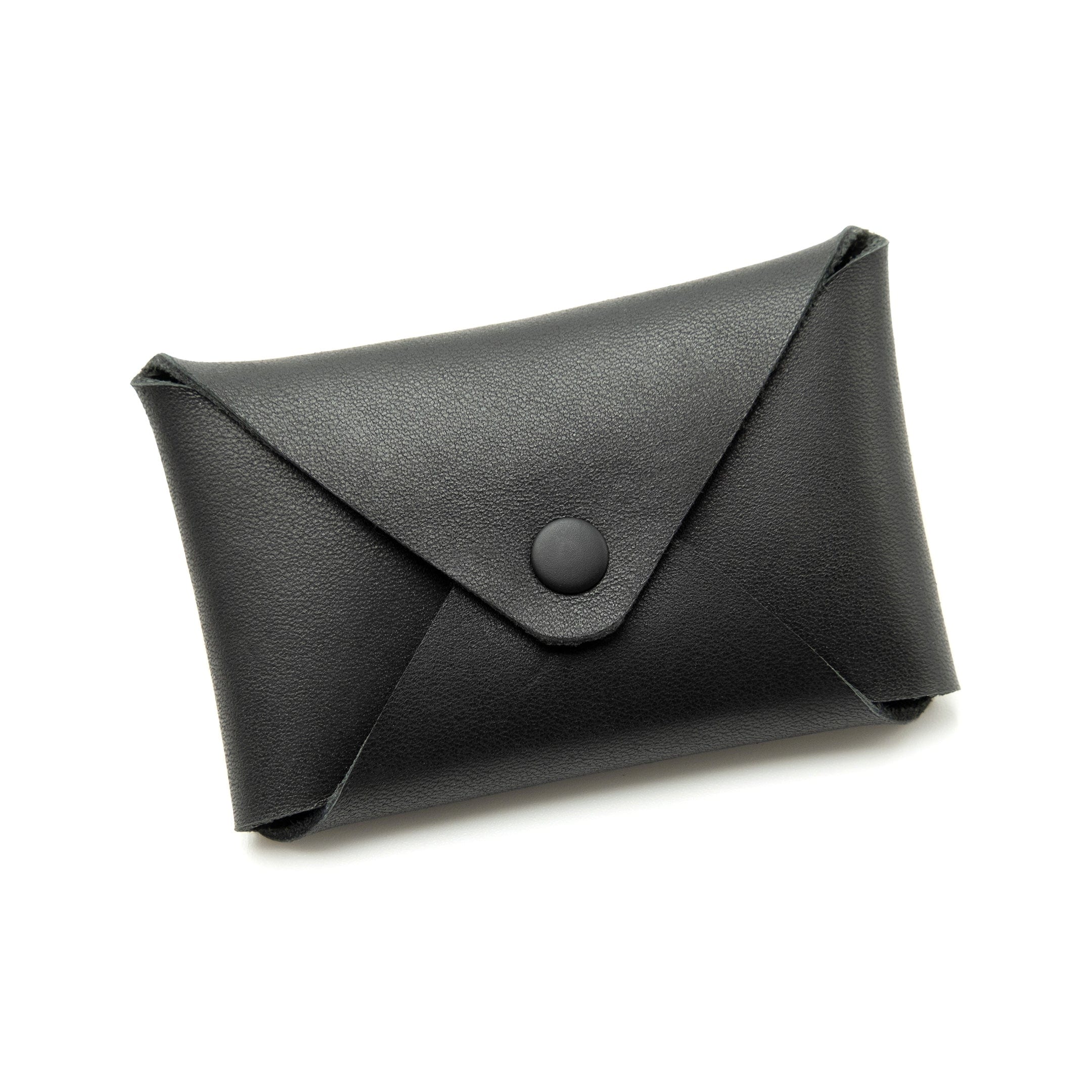Étui à cartes en cuir noir