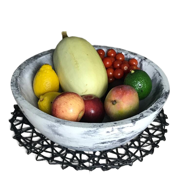 Feuillée - Grand bol rond en béton