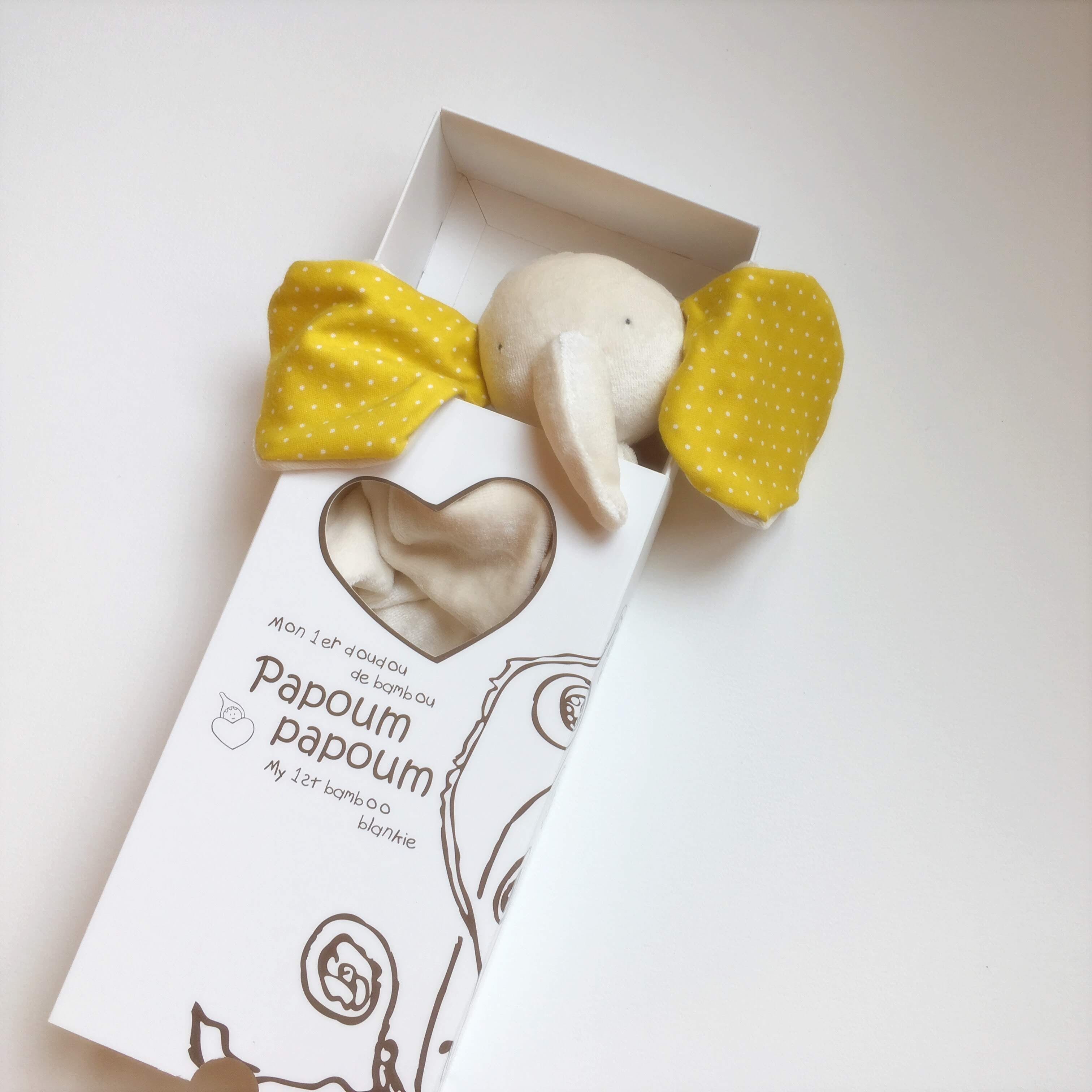 Éléphant - Doudou bambou par Papoum Papoum vendu par SignéLocal.com
