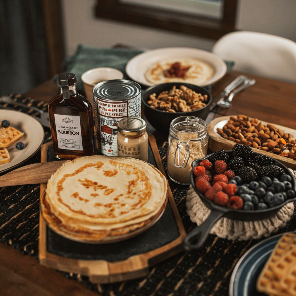 Maple syrup aged in bourbon barrels