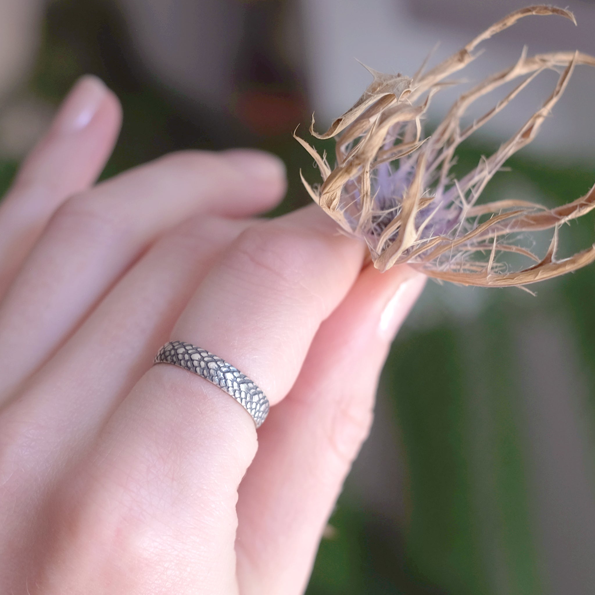 Bague Écailles de Dragon – Argent Sterling