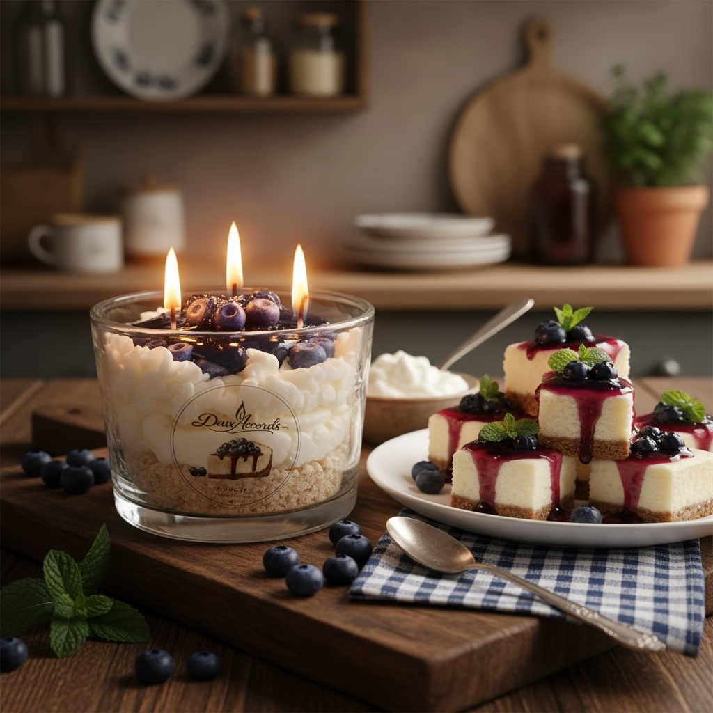 Gâteau au fromage et bleuets