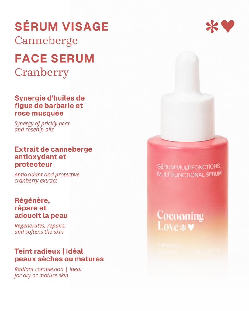 Sérum visage nourrissant peaux sèches et matures – Canneberge & Figue de barbarie