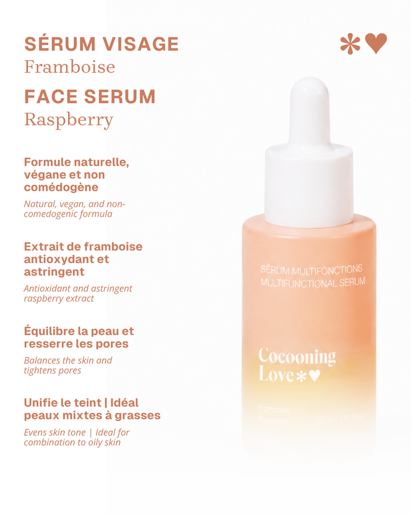 Sérum visage - peaux mixtes à grasses - Framboise