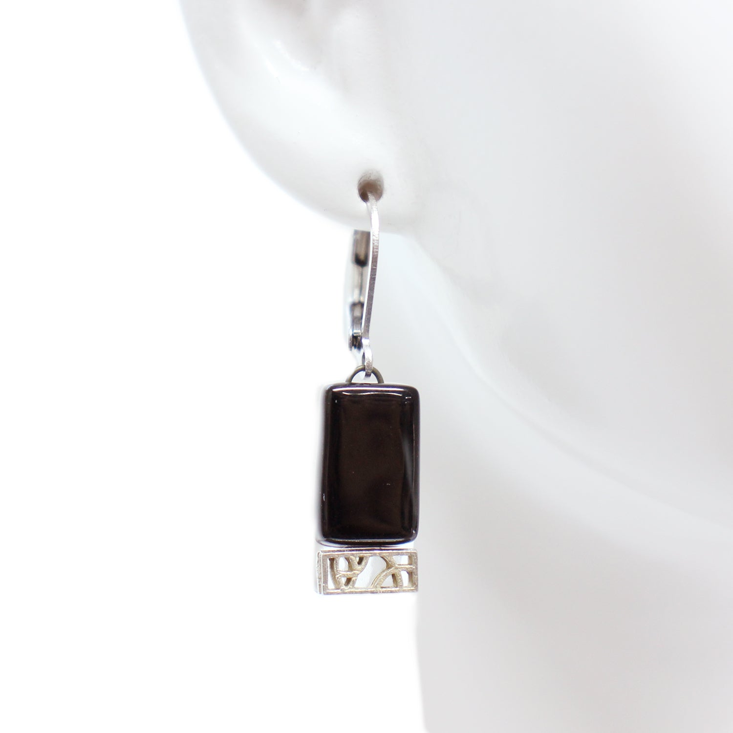Boucles d'oreilles en verre opaque