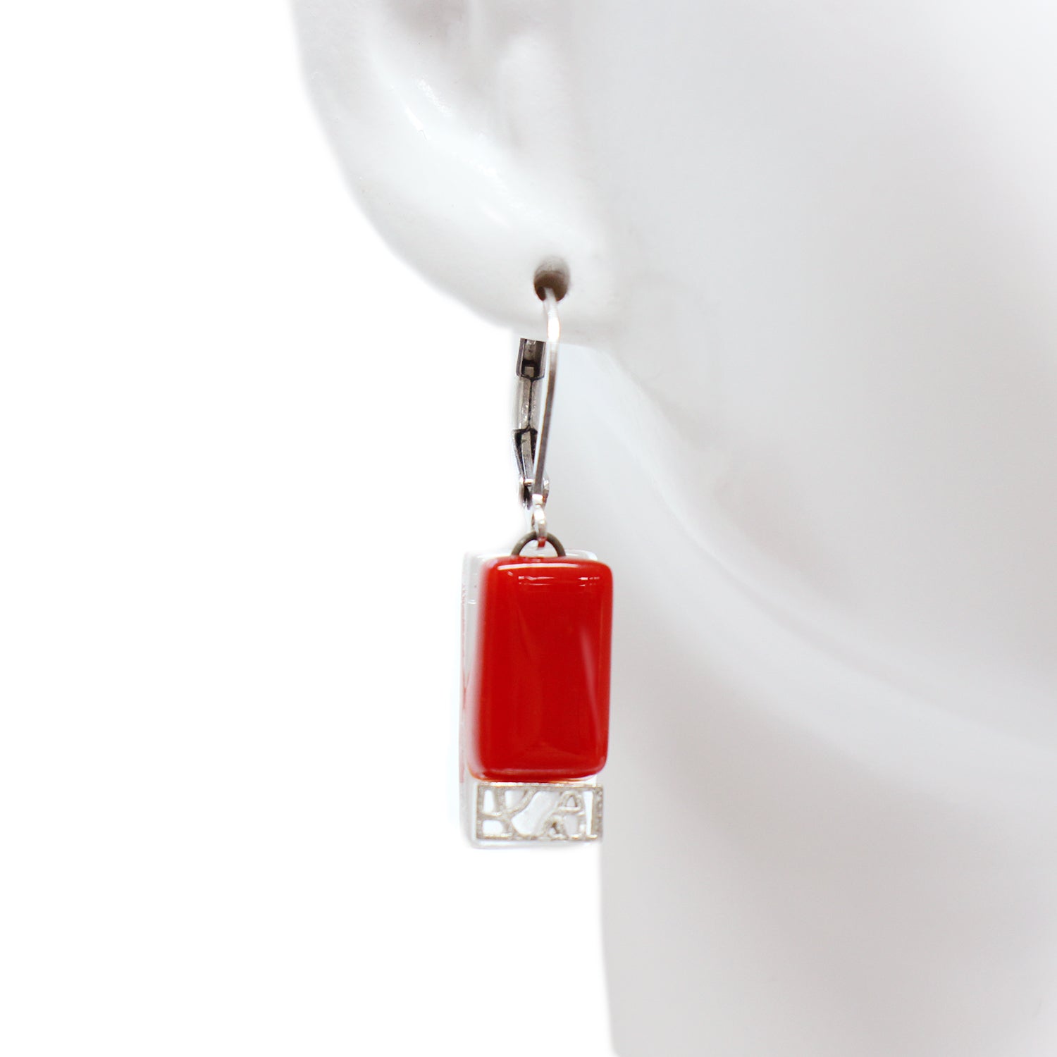 Boucles d'oreilles en verre opaque