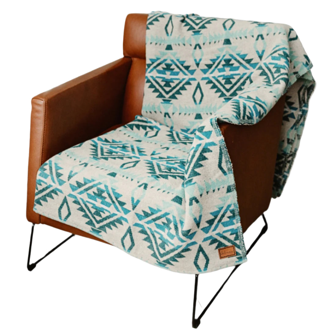 Couverture - Jeté en laine à motif boho aztèque