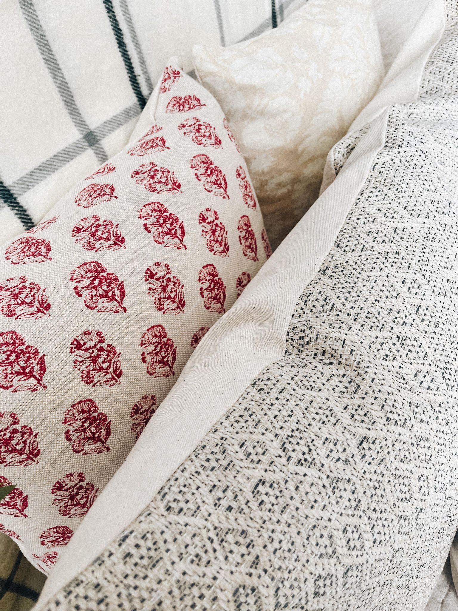 Housse de coussin Victoria | lin imprimé