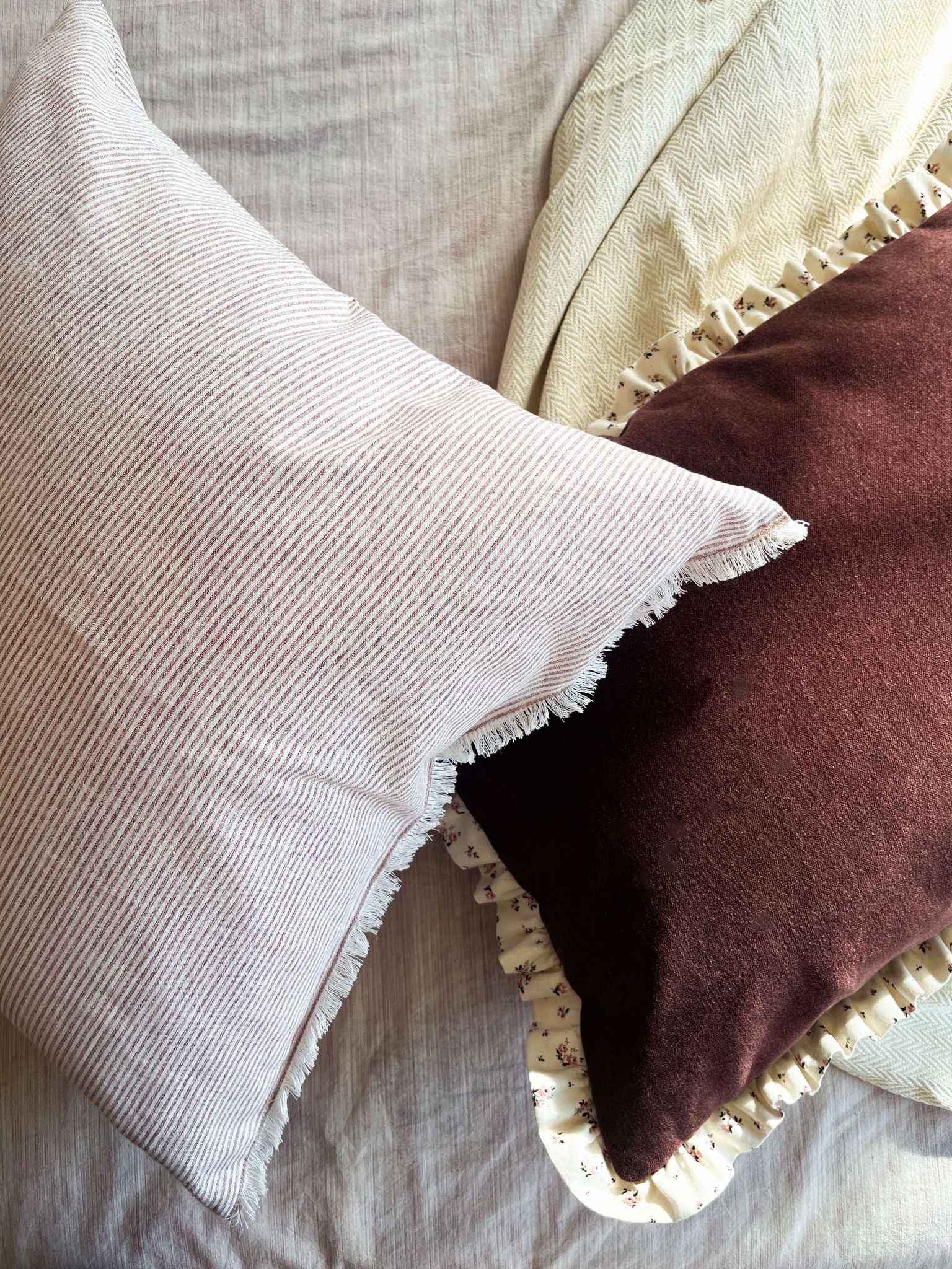 Housse de coussin Julianna | Ligné dusty rose