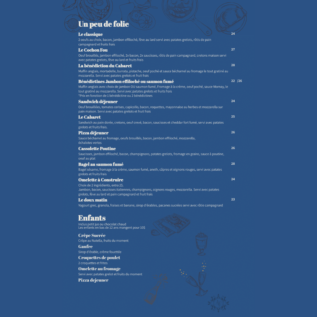 Lunch for 2 people - Cabaret Les Années Folles