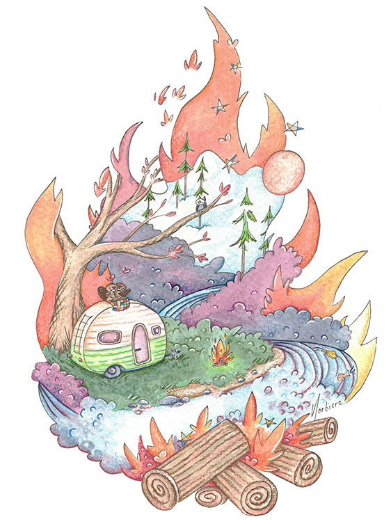 Carte de souhaits - Camping sauvage