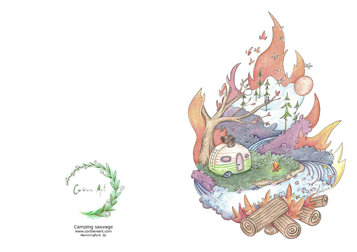 Carte de souhaits - Camping sauvage