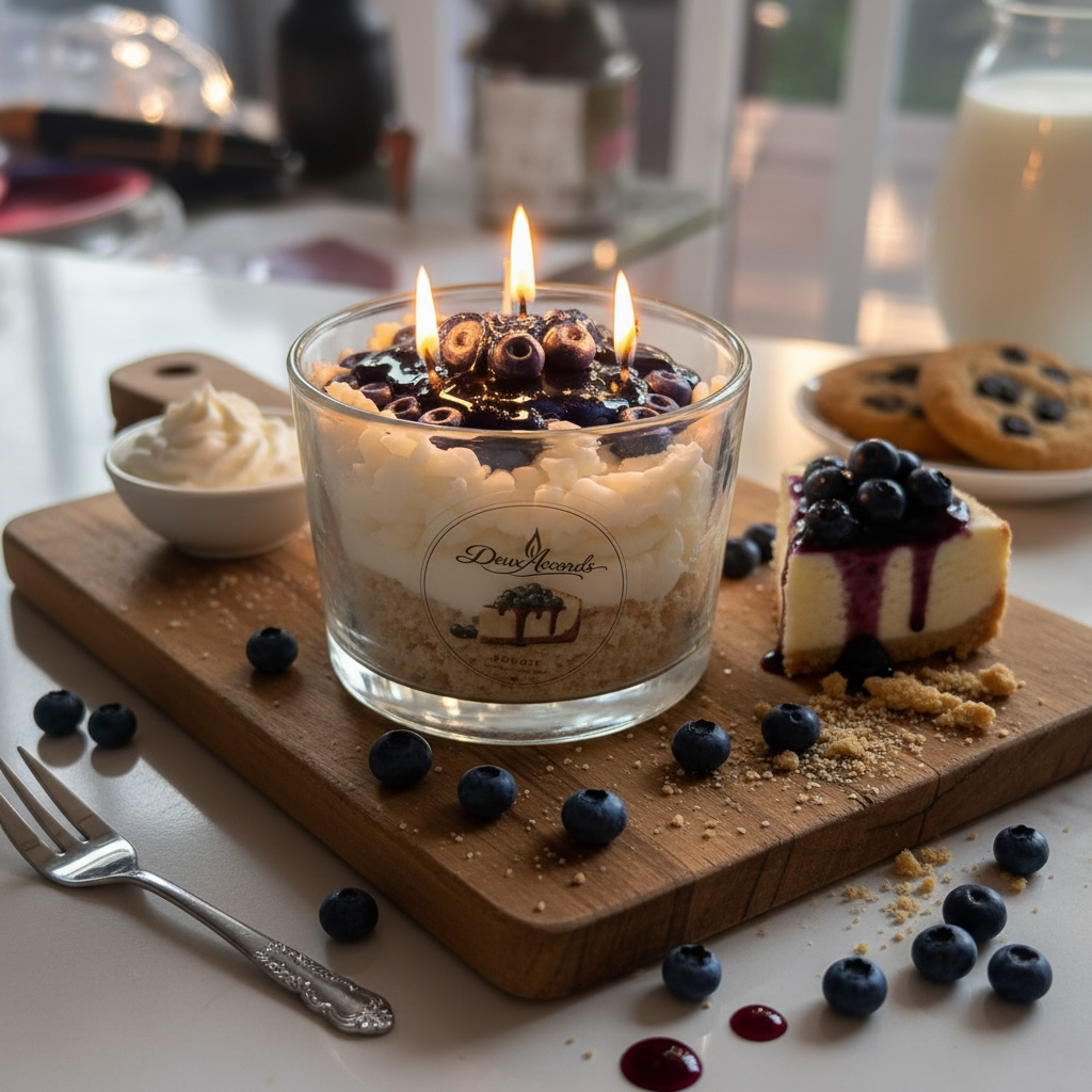 Gâteau au fromage et bleuets