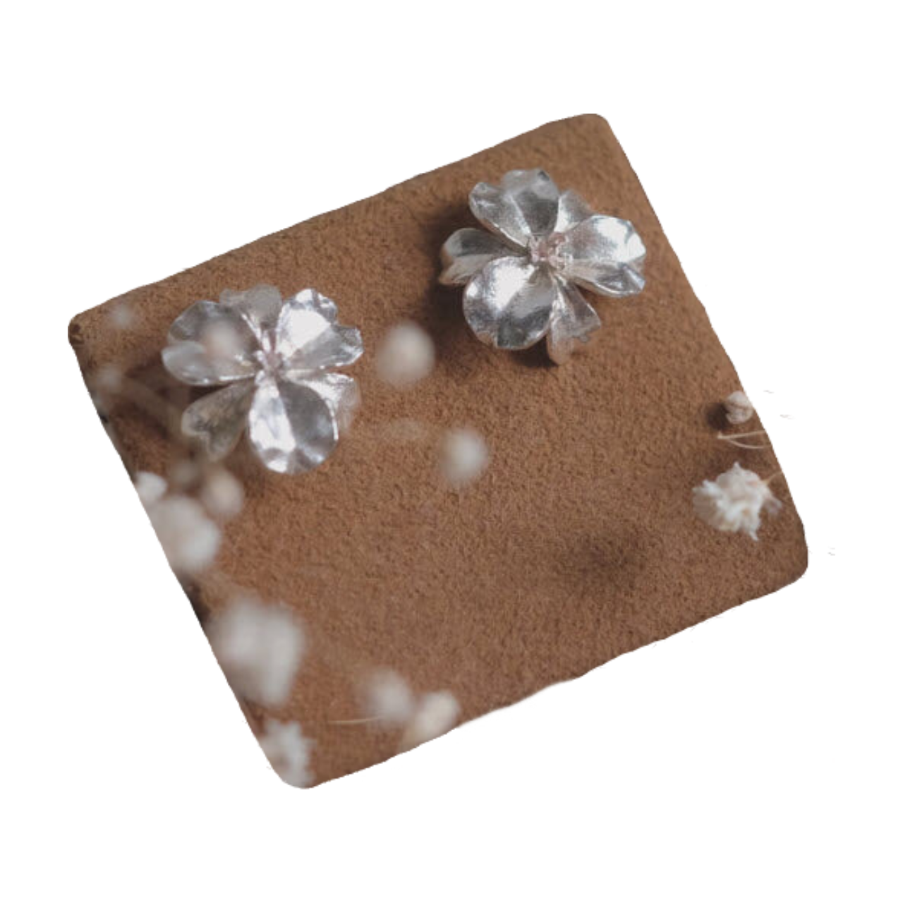 Iris - Boucles d'oreilles en argent sterling plaqué rhodium