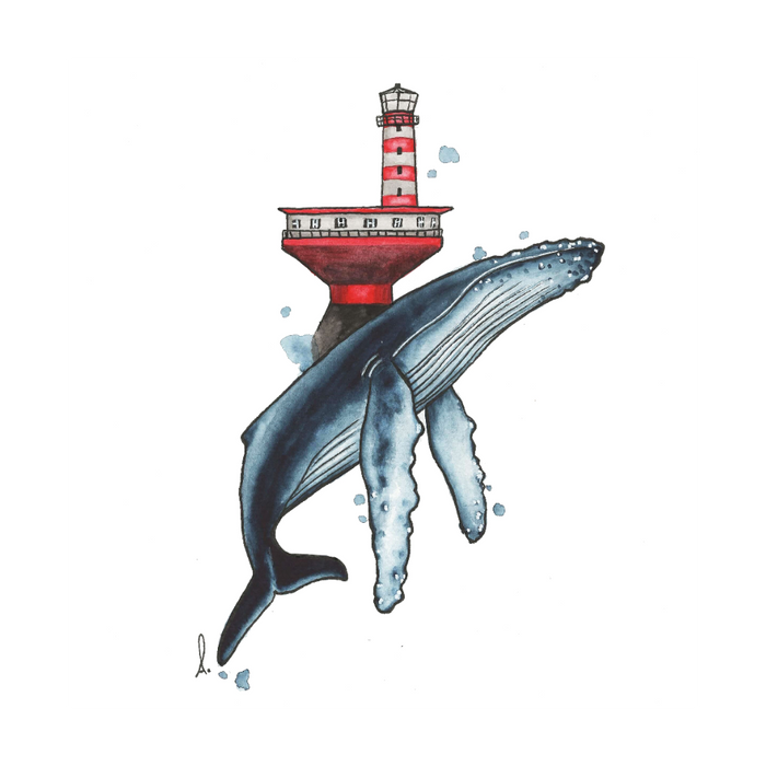 Affiche - Baleine & son phare