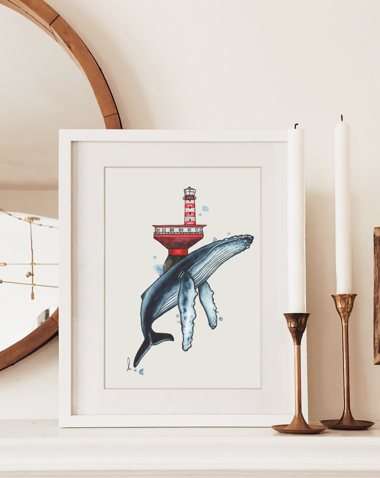 Affiche - Baleine & son phare
