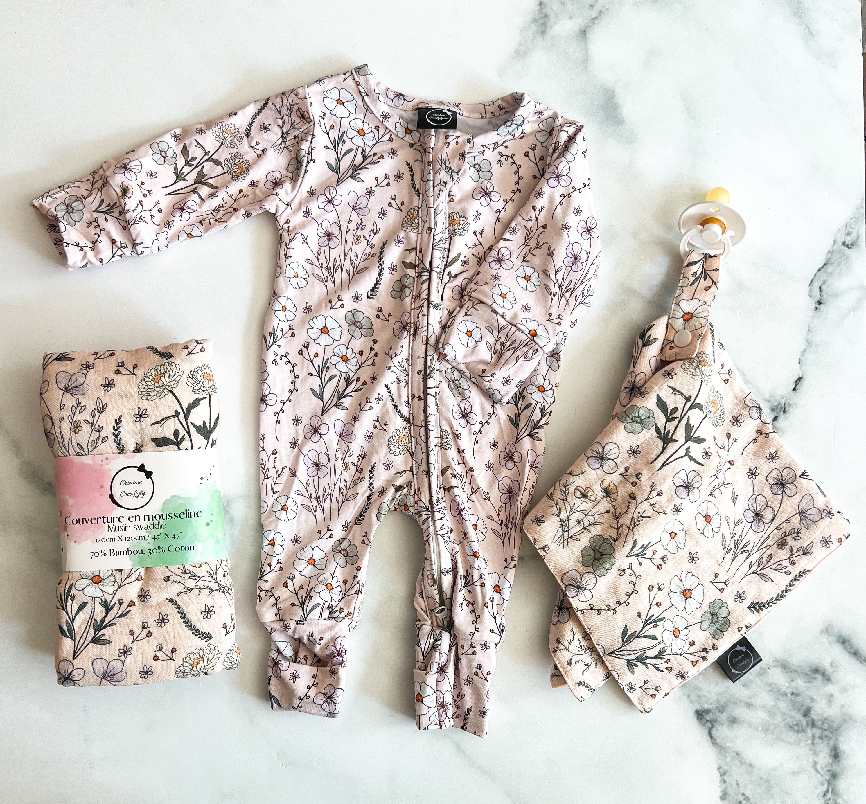 Pyjama evolutif en bambou - floral