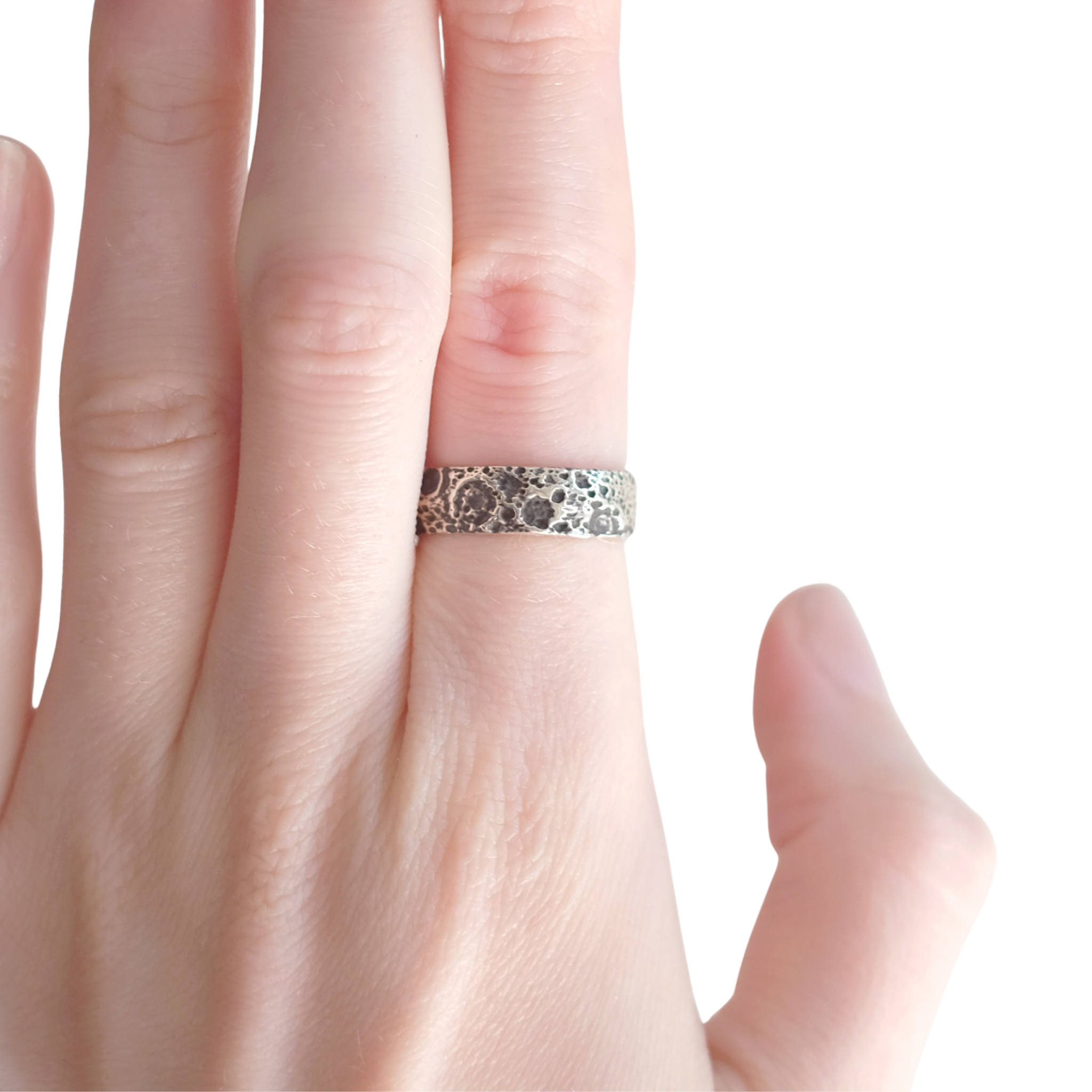 Bague Cratère de Lune – Argent Sterling