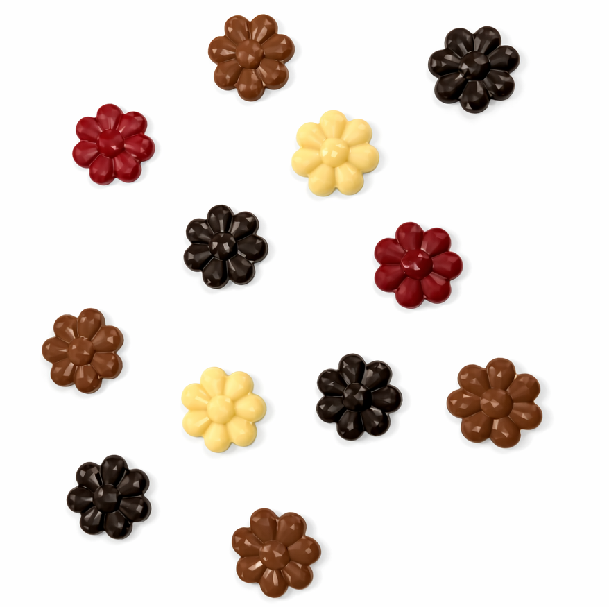 Bouchées chocolatées en fleurs - Couleur Chocolat