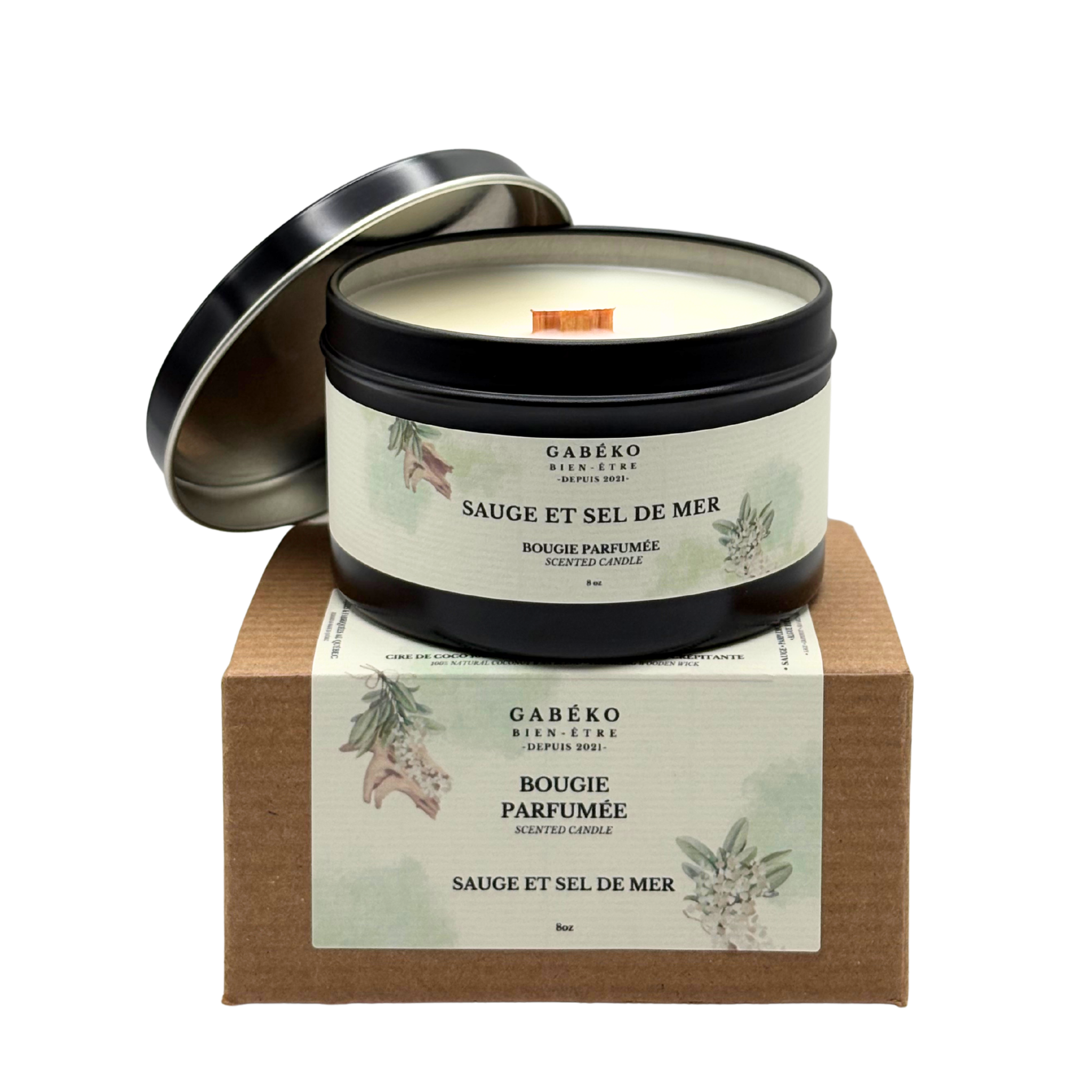 Bougie - Sauge et sel de mer