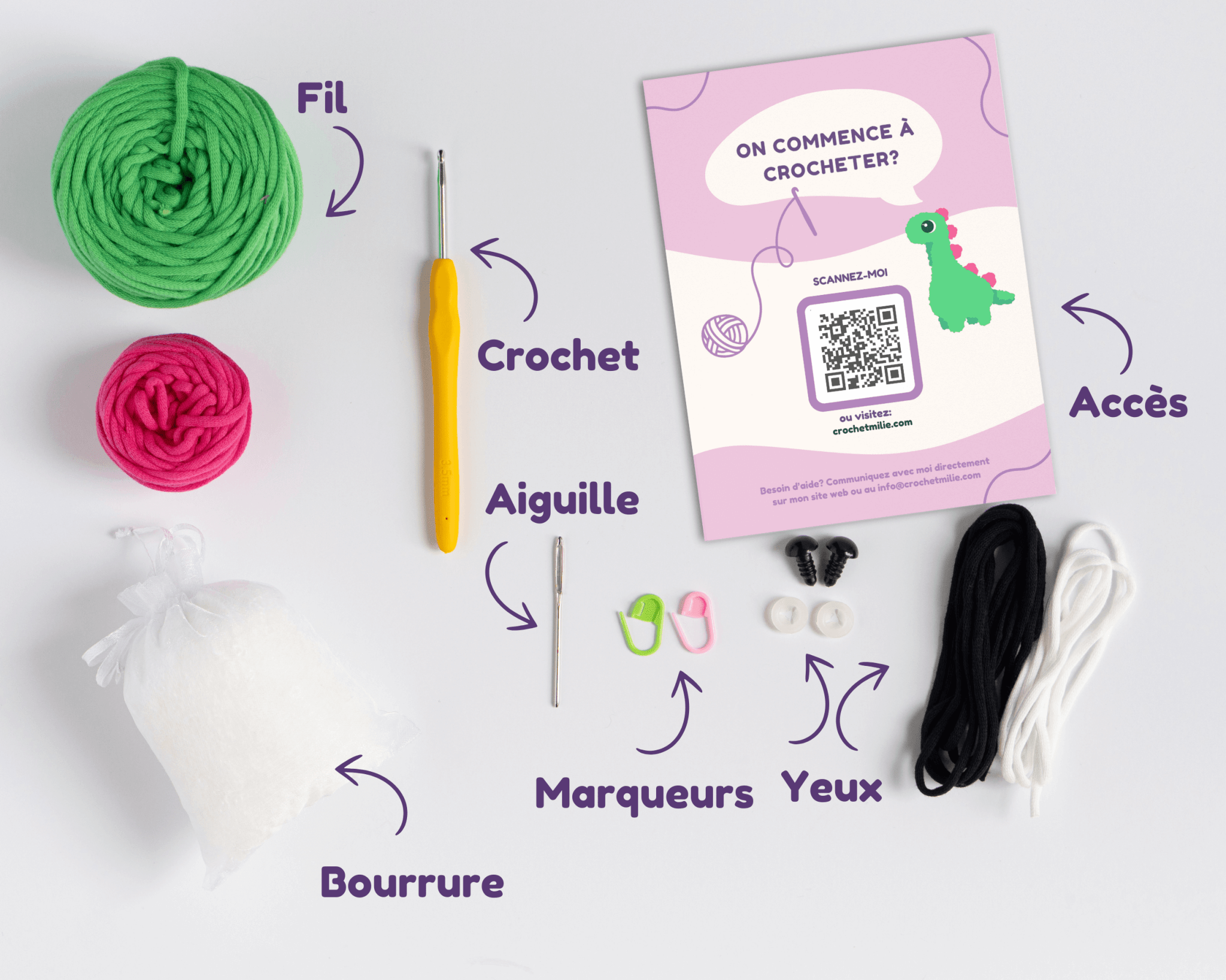 Kit de crochet - Dino Bronto