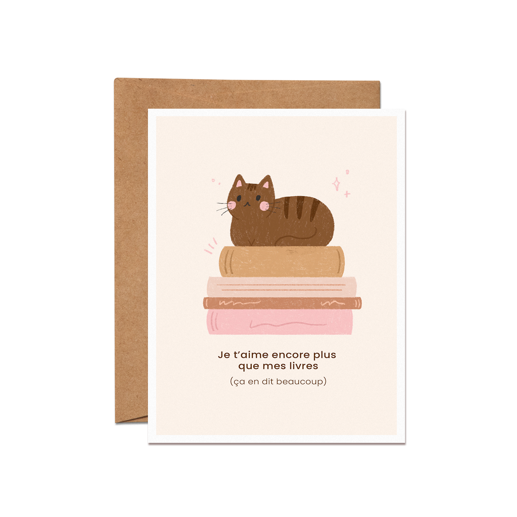 Carte de souhaits Saint-Valentin - Je t’aime encore plus que mes livres