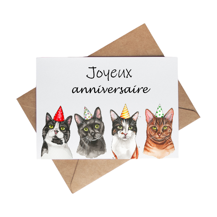 Carte de souhait - Party de chats